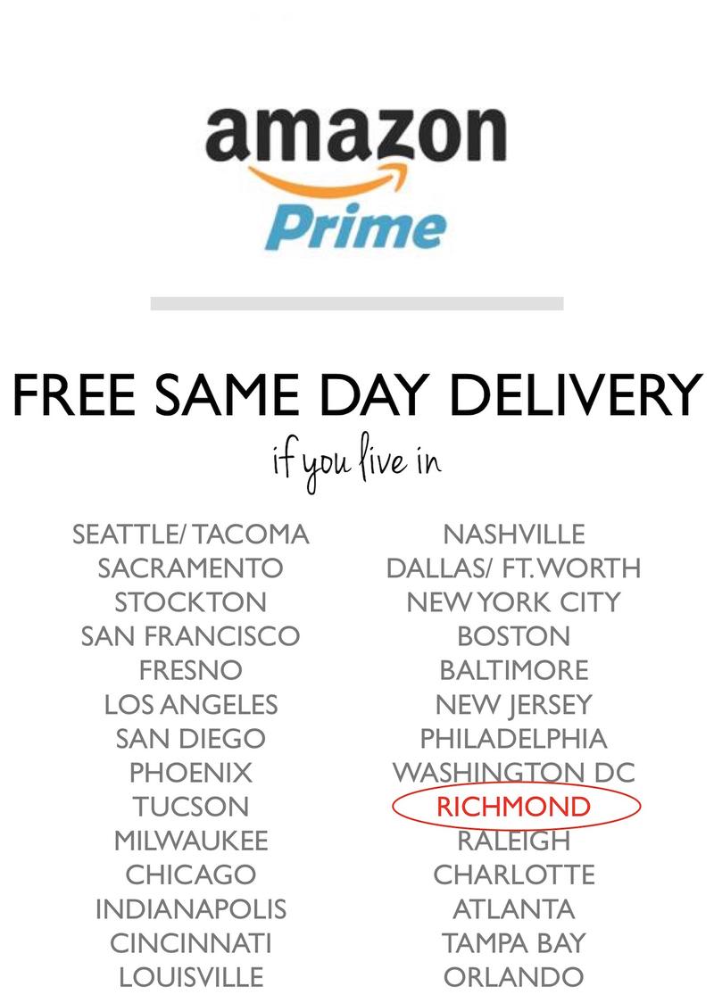 FREE Same Day Amazon Delivery for Prime Members