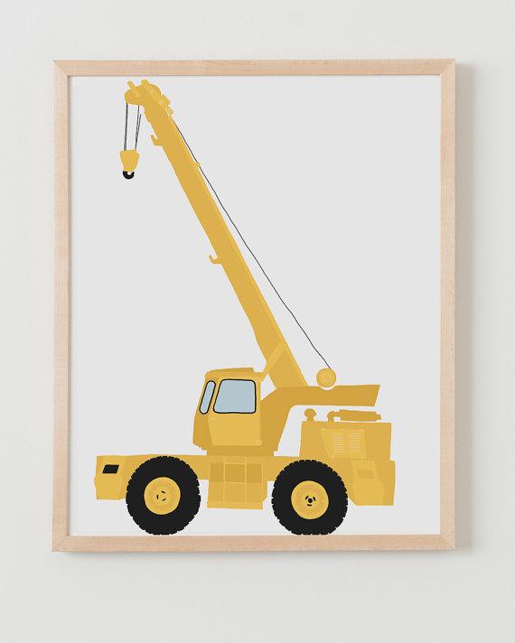 Favorite Kid Themed Wall Decor - Construction Crane via @stitchesandpress