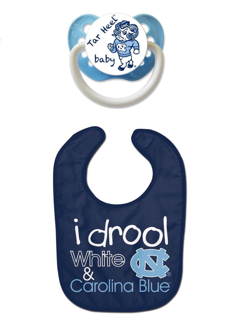 Best gifts for your pregnant friend - pacifier and bib from a favorite sports team