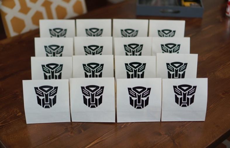 Autobot favor bags