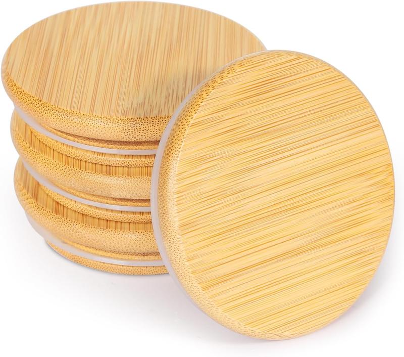 Bamboo mason jar lids